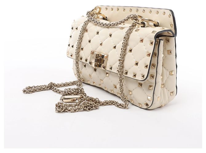 Borsa 2Way Valentino Garavani RockStuds in pelle x Studs, Beige - vista 2