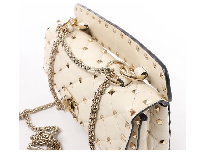 Borsa 2Way Valentino Garavani RockStuds in pelle x Studs, Beige - vista 3