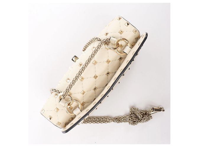 Borsa 2Way Valentino Garavani RockStuds in pelle x Studs, Beige - vista 6