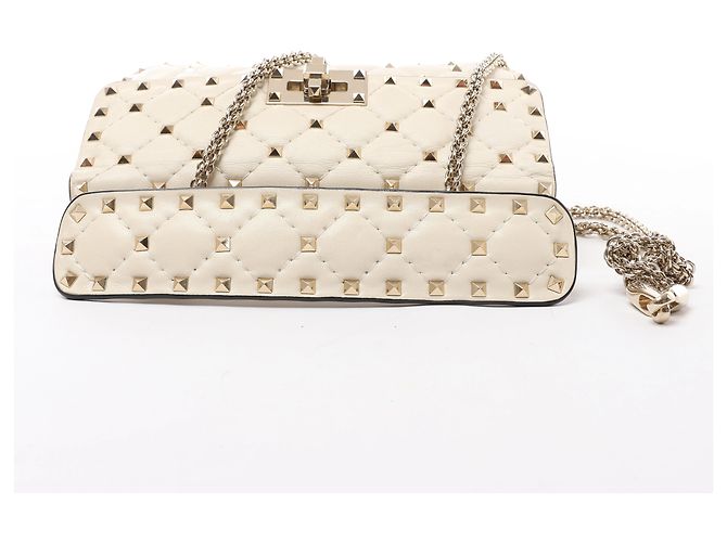 Borsa 2Way Valentino Garavani RockStuds in pelle x Studs, Beige - vista 7