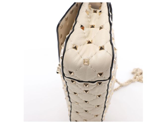 Borsa 2Way Valentino Garavani RockStuds in pelle x Studs, Beige - vista 9