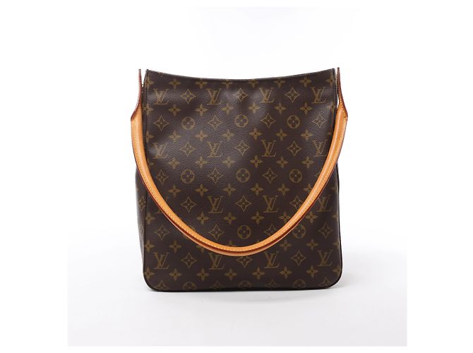 Borsa a tracolla Louis Vuitton Looping GM Monogram in marrone M51145 - vista 15