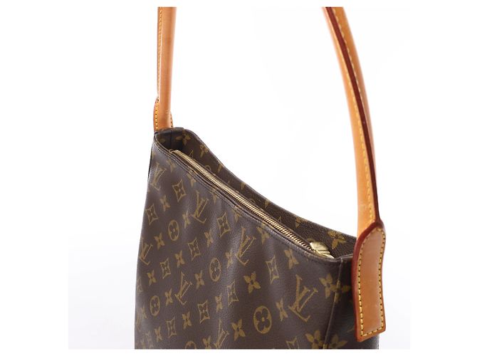 Borsa a tracolla Louis Vuitton Looping GM Monogram in marrone M51145 - vista 5