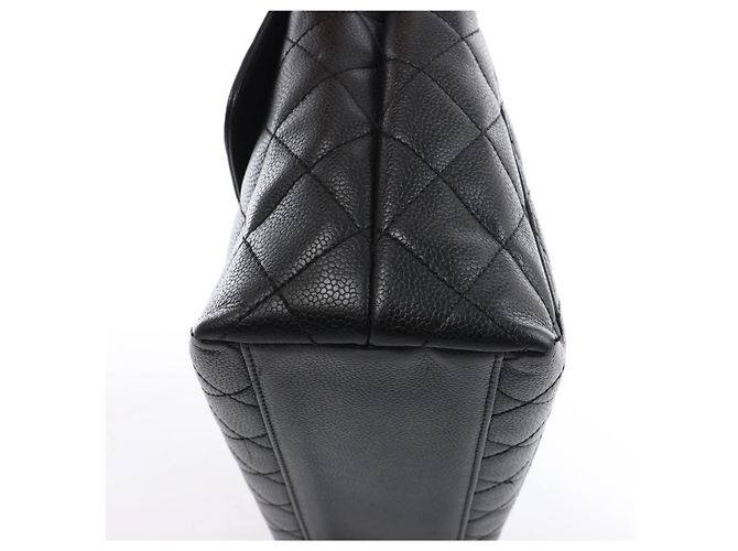 Borsa Chanel Classic Kelly Matelasse in pelle caviar nera - vista 11