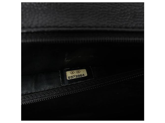 Borsa Chanel Classic Kelly Matelasse in pelle caviar nera - vista 14