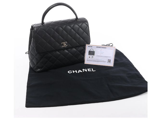 Borsa Chanel Classic Kelly Matelasse in pelle caviar nera - vista 15