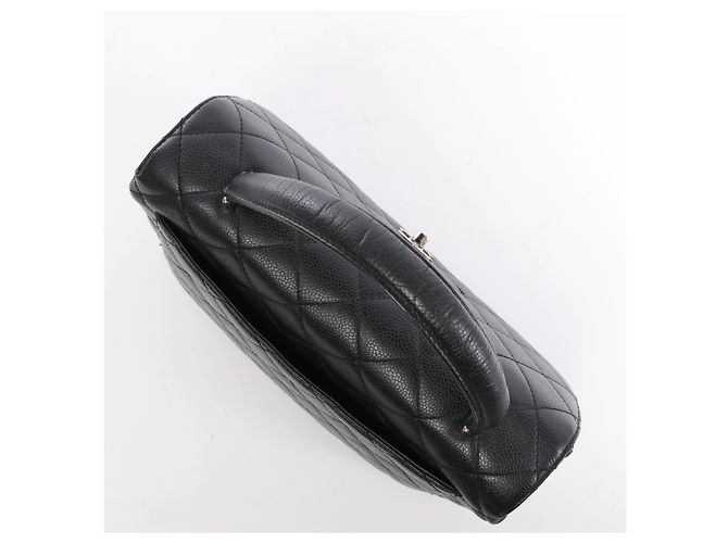 Borsa Chanel Classic Kelly Matelasse in pelle caviar nera - vista 6
