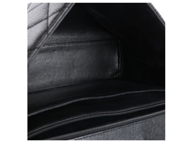 Borsa Chanel Classic Kelly Matelasse in pelle caviar nera - vista 8
