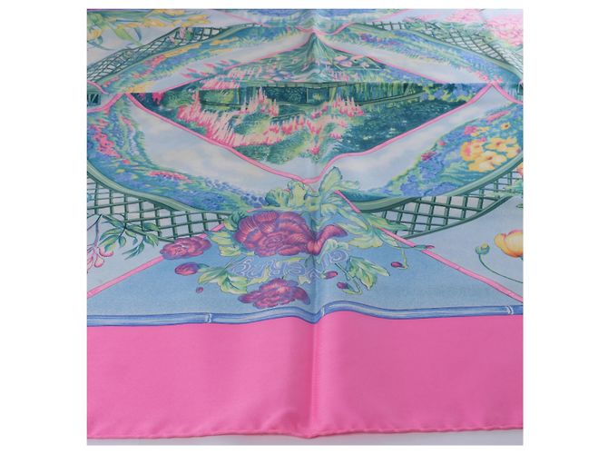 Hermès Carré 90 "GIVERNY" Seidentuch in Pink - Ansicht 5