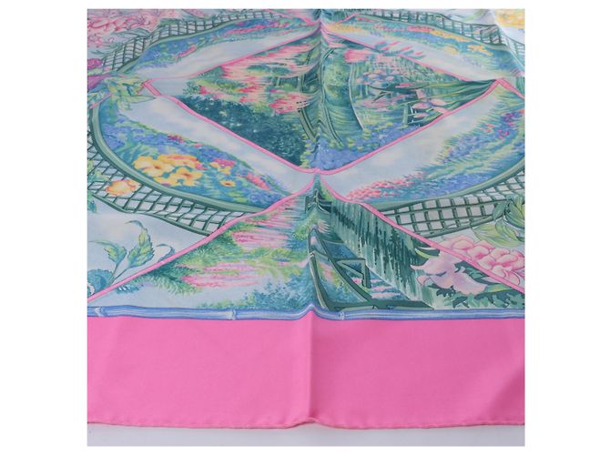 Hermès Carré 90 "GIVERNY" Seidentuch in Pink - Ansicht 6