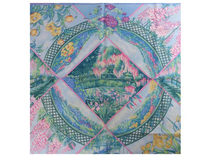 Hermès Carré 90 "GIVERNY" Seidentuch in Pink - Ansicht 9