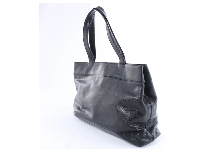 Borsa a tracolla Chanel Coco Mark Line in pelle caviar nera - vista 4