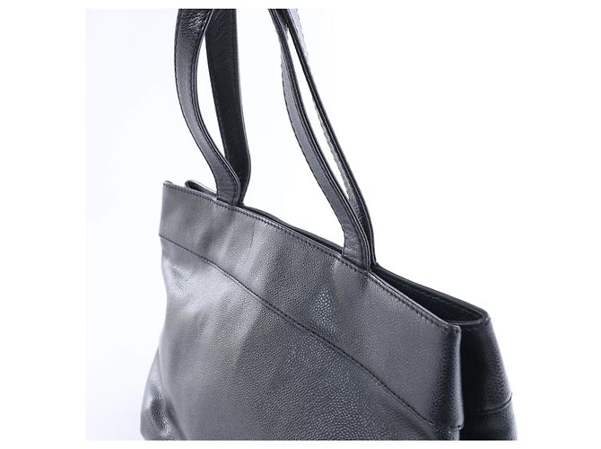 Borsa a tracolla Chanel Coco Mark Line in pelle caviar nera - vista 5