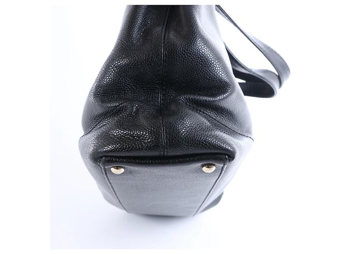 Borsa a tracolla Chanel Coco Mark Line in pelle caviar nera - vista 9