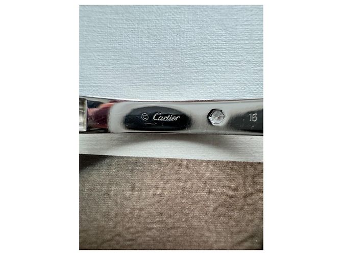 Bracciale Cartier Love 16 in Oro Bianco e Diamanti - vista 12
