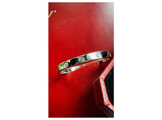 Bracciale Cartier Love 16 in Oro Bianco e Diamanti - vista 7