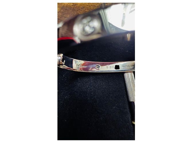 Bracciale Cartier Love 16 in Oro Bianco e Diamanti - vista 8