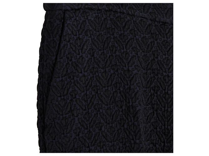 Dries Van Noten Pantalones de Algodón Texturizado - Azul Marino/Negro - vista 2