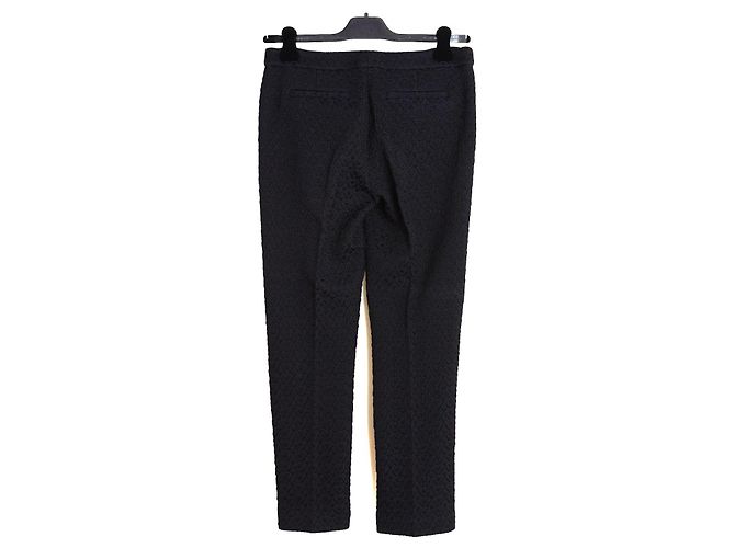 Dries Van Noten Pantalones de Algodón Texturizado - Azul Marino/Negro - vista 4