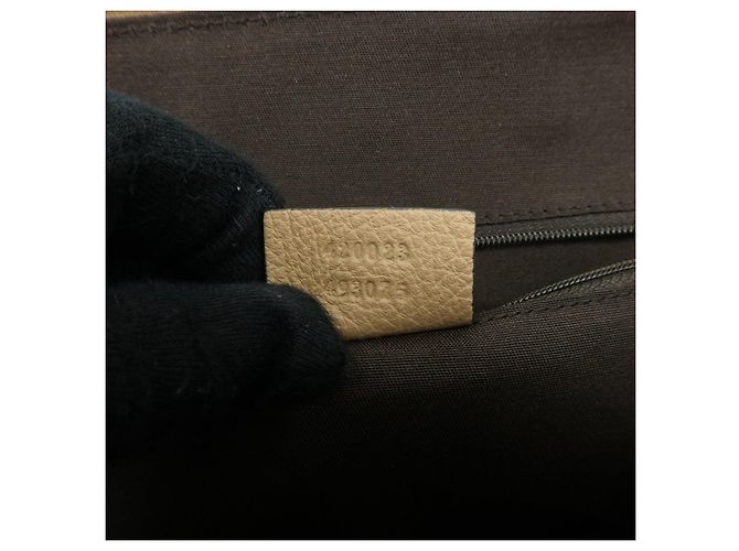 GUCCI Borsa 2Way in pelle Borsa a mano Borsa a tracolla Beige 420023 - vista 11