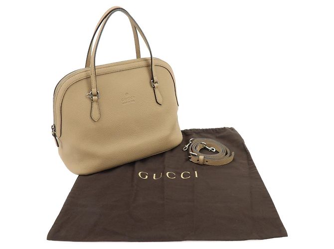 GUCCI Borsa 2Way in pelle Borsa a mano Borsa a tracolla Beige 420023 - vista 12