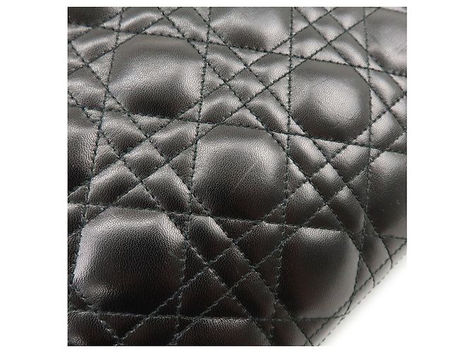 Christian Dior Lady Dior Cannage Leather 2Way Bag Hand Bag Black - vista 7