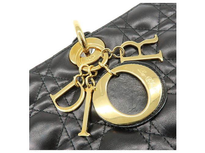 Christian Dior Lady Dior Cannage Leather 2Way Bag Hand Bag Black - vista 8