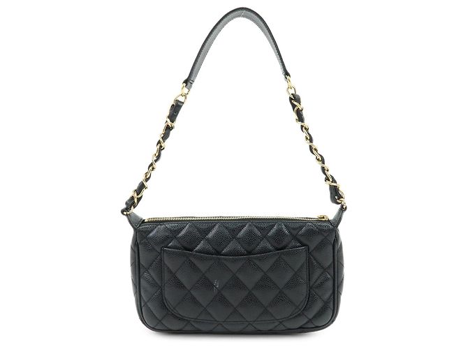 Borsa a tracolla CHANEL Matelasse Caviarskin con catena Nera A22476 - vista 2