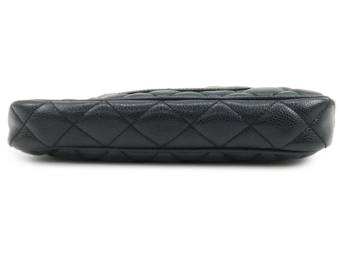 Borsa a tracolla CHANEL Matelasse Caviarskin con catena Nera A22476 - vista 3