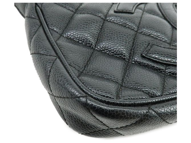 Borsa a tracolla CHANEL Matelasse Caviarskin con catena Nera A22476 - vista 5