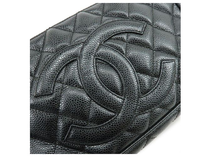 Borsa a tracolla CHANEL Matelasse Caviarskin con catena Nera A22476 - vista 6