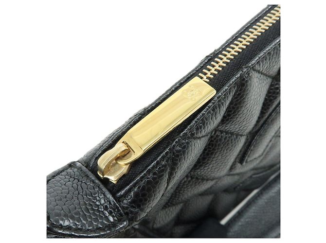 Borsa a tracolla CHANEL Matelasse Caviarskin con catena Nera A22476 - vista 8