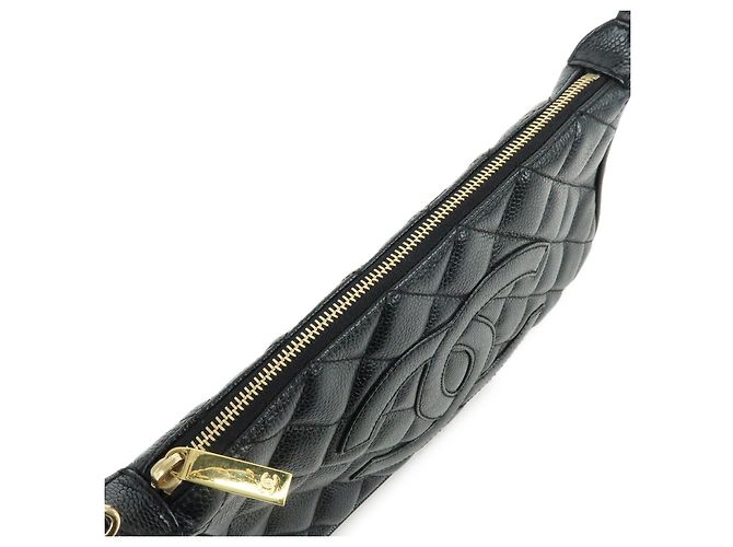 Borsa a tracolla CHANEL Matelasse Caviarskin con catena Nera A22476 - vista 9