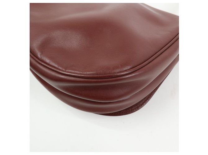 Borsa a tracolla e a spalla in pelle Must de Cartier Bordeaux - vista 11