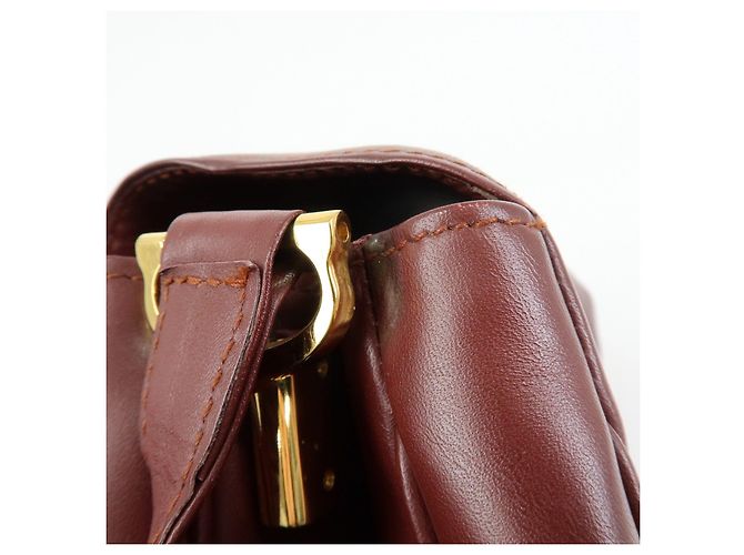 Borsa a tracolla e a spalla in pelle Must de Cartier Bordeaux - vista 18
