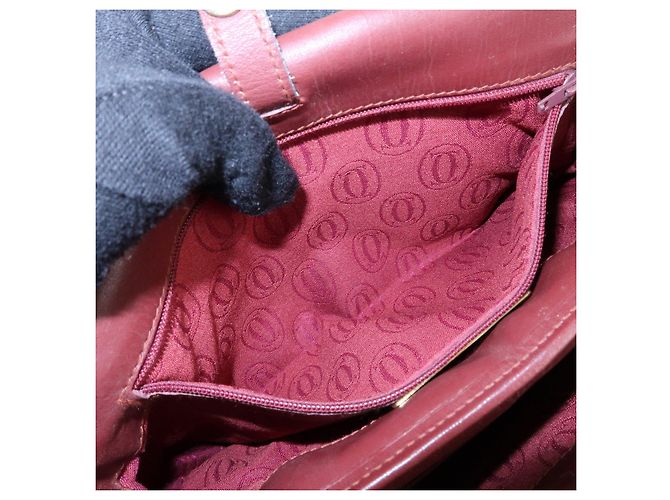 Borsa a tracolla e a spalla in pelle Must de Cartier Bordeaux - vista 22