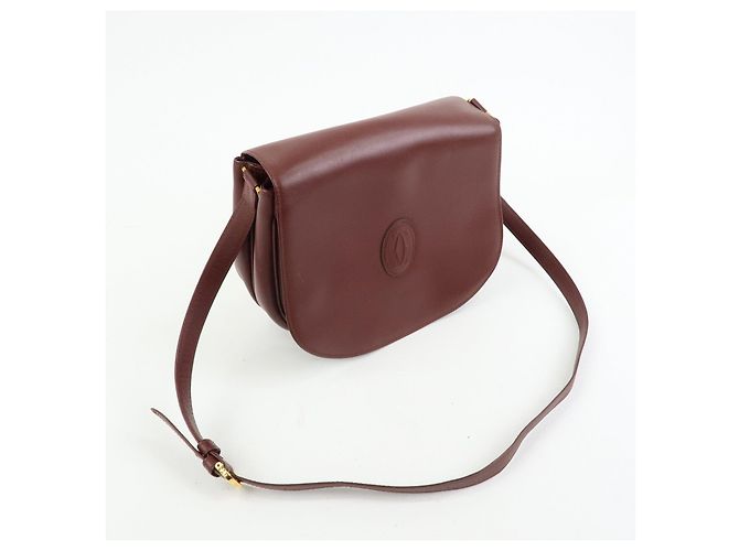 Borsa a tracolla e a spalla in pelle Must de Cartier Bordeaux - vista 4