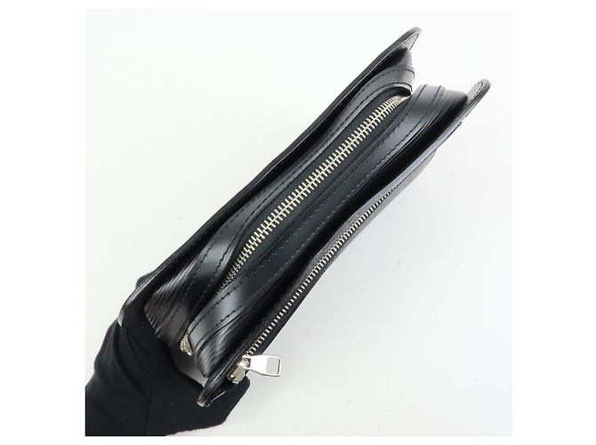 Louis Vuitton Epi Leather Osh Clutch Bag Flat Pouch Noir M59362 - vista 12