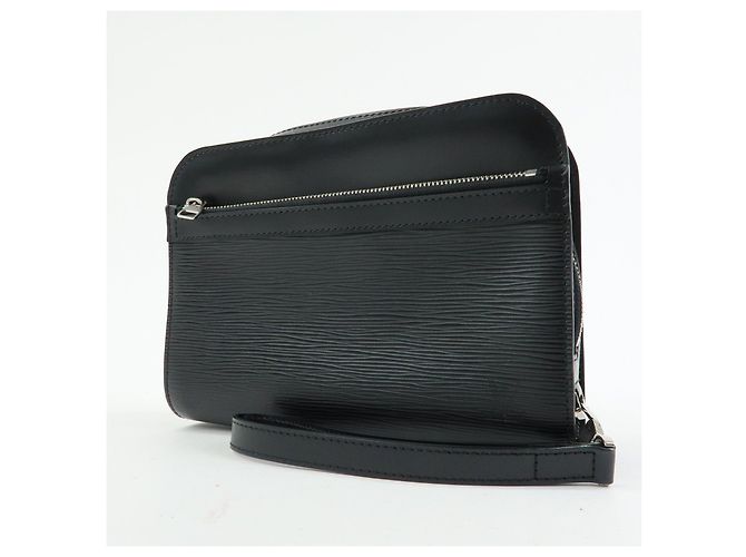 Louis Vuitton Epi Leather Osh Clutch Bag Flat Pouch Noir M59362 - vista 3