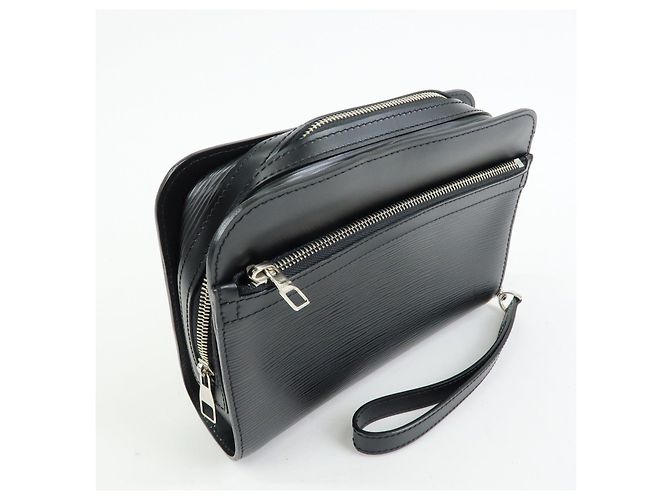 Louis Vuitton Epi Leather Osh Clutch Bag Flat Pouch Noir M59362 - vista 4