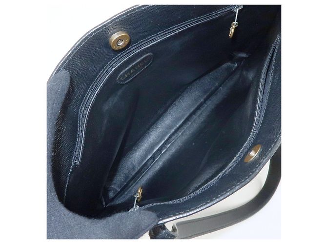 Borsa a tracolla CHANEL in pelle caviar, borsa tote, borsa a mano nera - vista 18