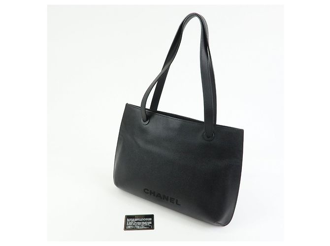 Borsa a tracolla CHANEL in pelle caviar, borsa tote, borsa a mano nera - vista 24