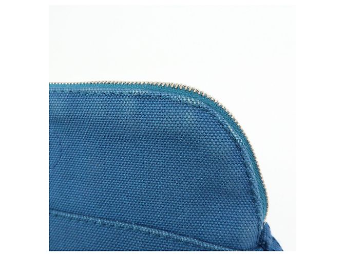 Hermès HERMES Bolide Mini Neceser de piel y algodón Blue - vista 15
