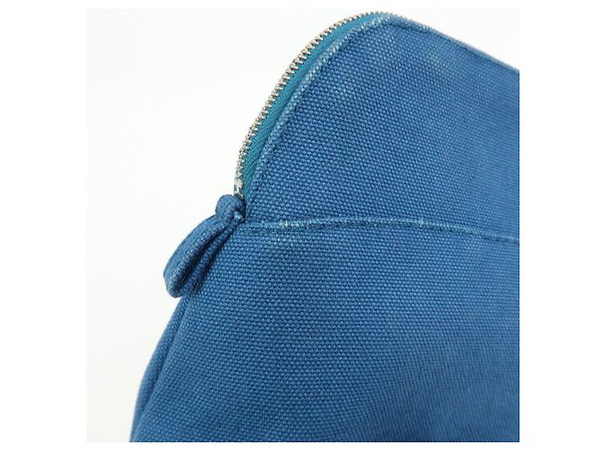 Hermès HERMES Bolide Mini Neceser de piel y algodón Blue - vista 18