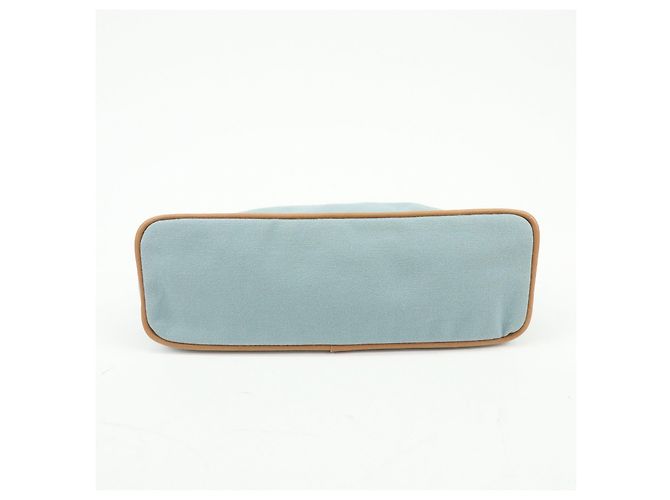 Hermès HERMES Bolide Pouch MM Beauty case in cotone e pelle Azzurro Marrone - vista 5