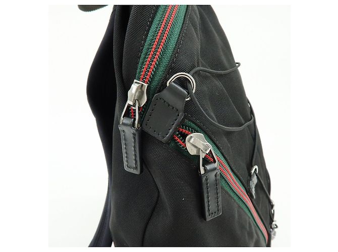 Zaino GUCCI Sherry Canvas Leather Black 122349 - vista 17