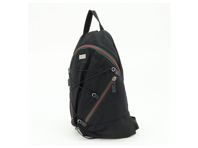 Zaino GUCCI Sherry Canvas Leather Black 122349 - vista 3