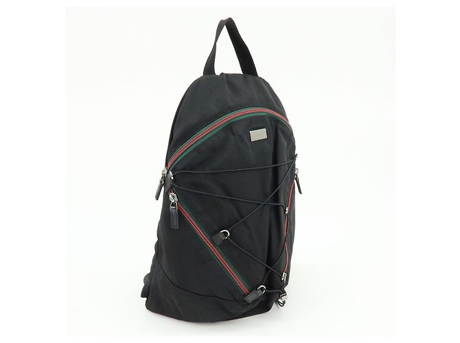 Zaino GUCCI Sherry Canvas Leather Black 122349 - vista 4
