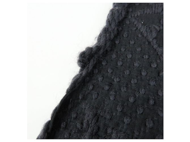 Louis Vuitton Echarpe Logomania Wool Silk Scarf Black M72431 - vista 15