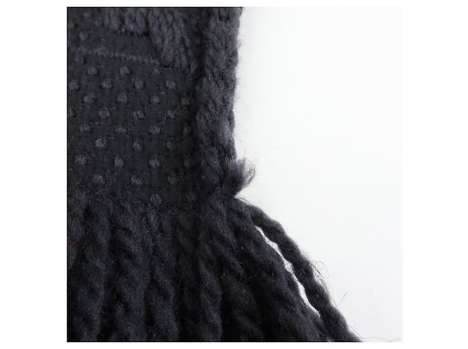 Louis Vuitton Echarpe Logomania Wool Silk Scarf Black M72431 - vista 16